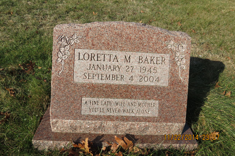 Loretta M. Baker monument