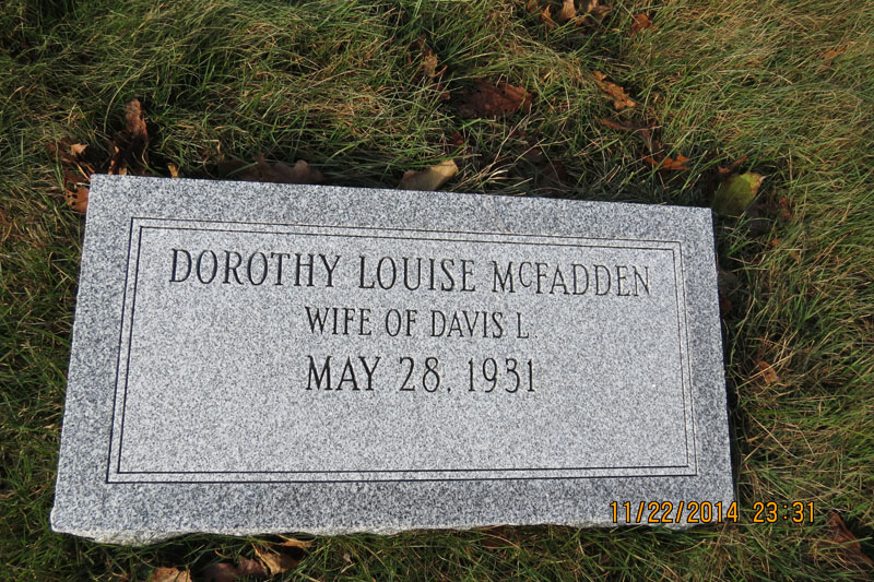  Dorothy Louise McFadden monument