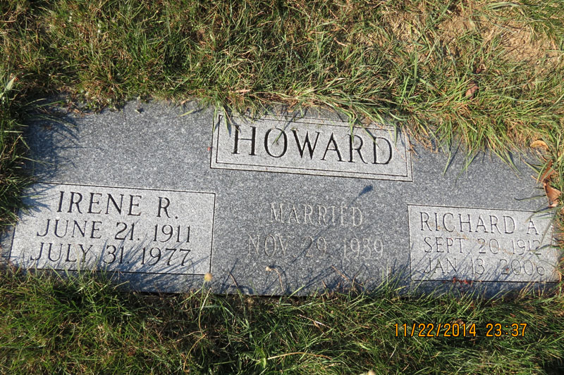 Richard and Irene Howard monument