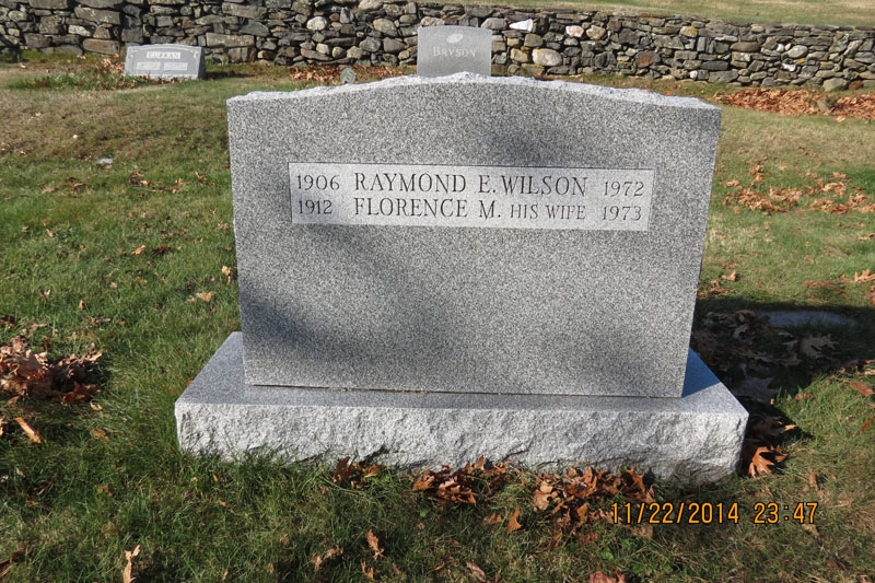 Raymond and Florence Wilson monument